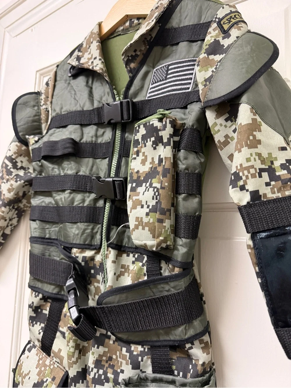 Kids Digital Camo Tactical Costume - Olive Green